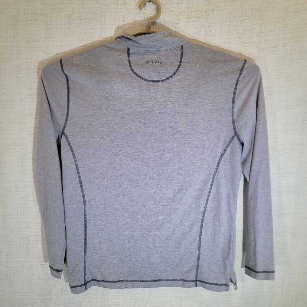 Orvis Sweatshirt Mens Medium Gray Classic Collection 1/4 Zip Pullover Top - Picture 2 of 9